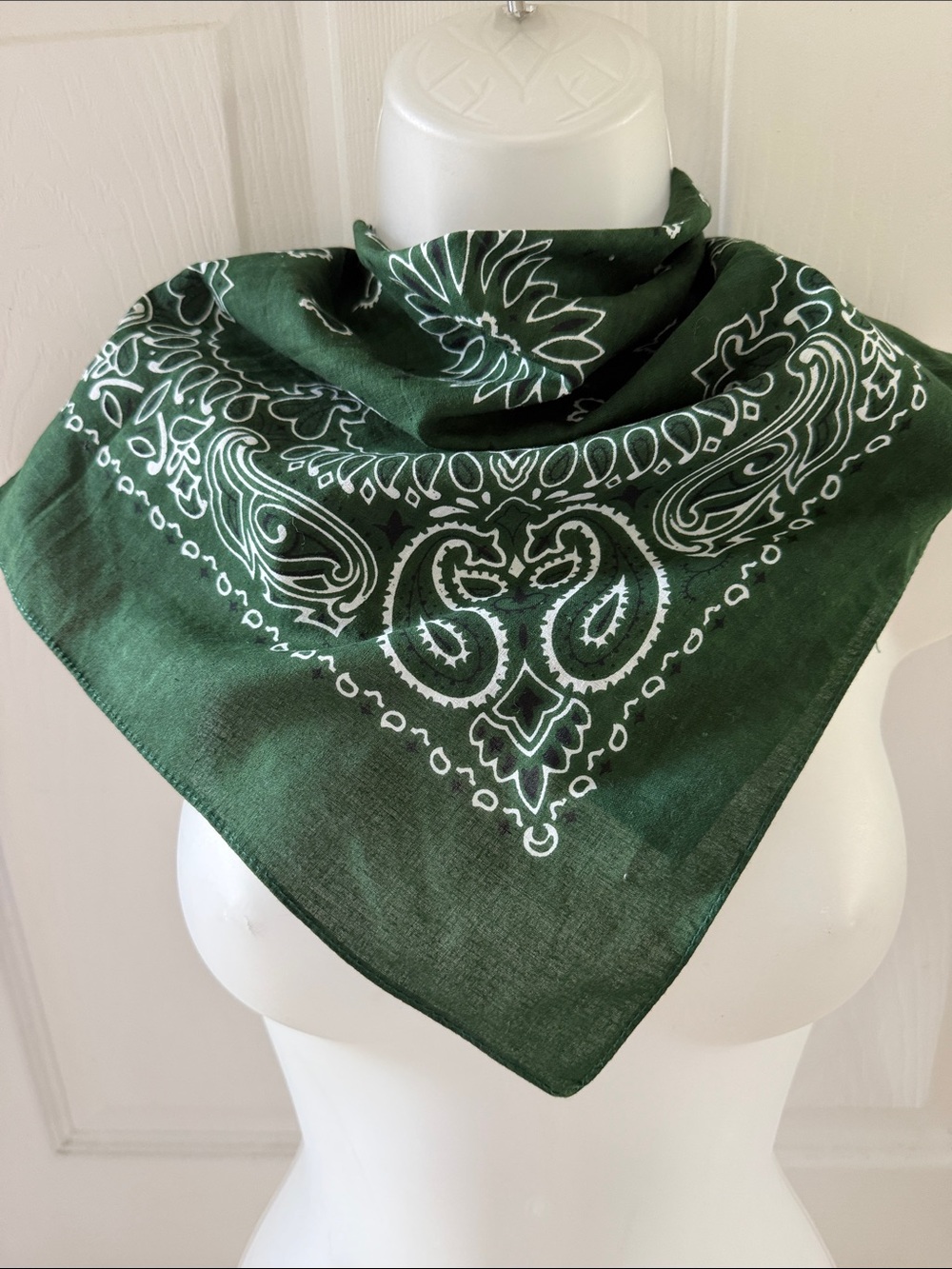 VTG Have-A-Hank Classic Green Paisley Bandana Scarf